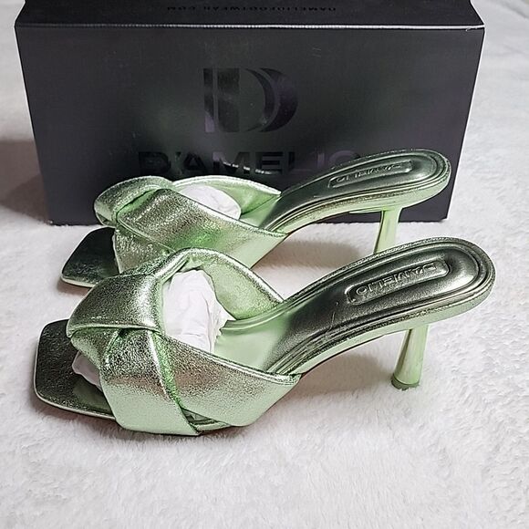 NIB D'AMELIO LEENOA SANDAL Size 8.5 Color: METALLIC PISTACHIO - Picture 5 of 10